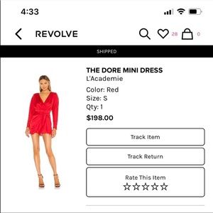 L’Academie red satin dress